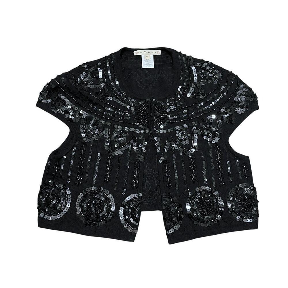 Y2K Wool Beaded Sequins Shall Cardigan